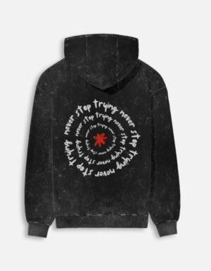 Never Stop   Acid Washed Hoodie